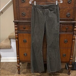 Wishlist Fine Cord Pull on Wide Leg Raw Hem Flare Pants Women's Size S